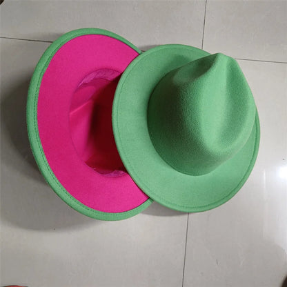 Sombreros Fedora Hat Dual Color Classic Jazz Hat Soft Fedora Hat Classic Men's and Women's Blue Jazz sombreros