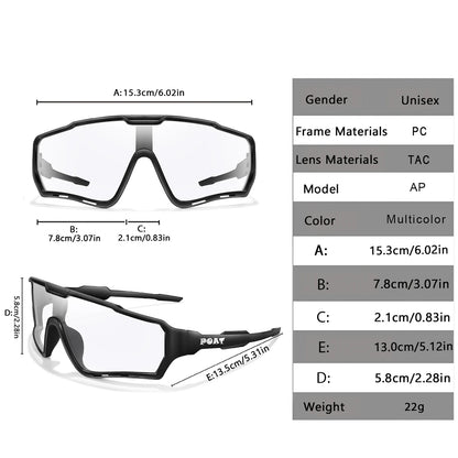 POAT Brand Men Women MTB Bike Bicycle Photochromic Eyewear Cycling Fishing Running Glasses New Style Sunglasses Sports