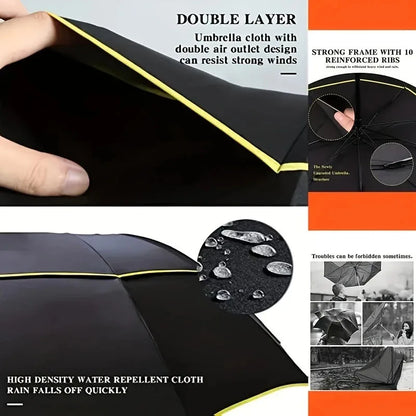 Double Strong Wind Resistant Umbrella Rain Women Large Folding Non-automatic Umbrellas Men Family Travel Business Paraguas