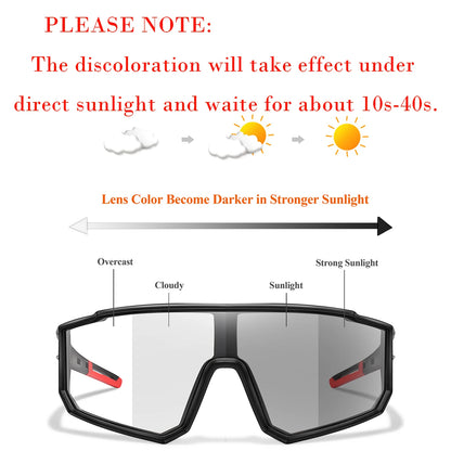 Photochromic Sunglasses New Style Brand Men Women Comfortable Windproof Cycling Glasses for Bicycle MTB Bike Running Fishing