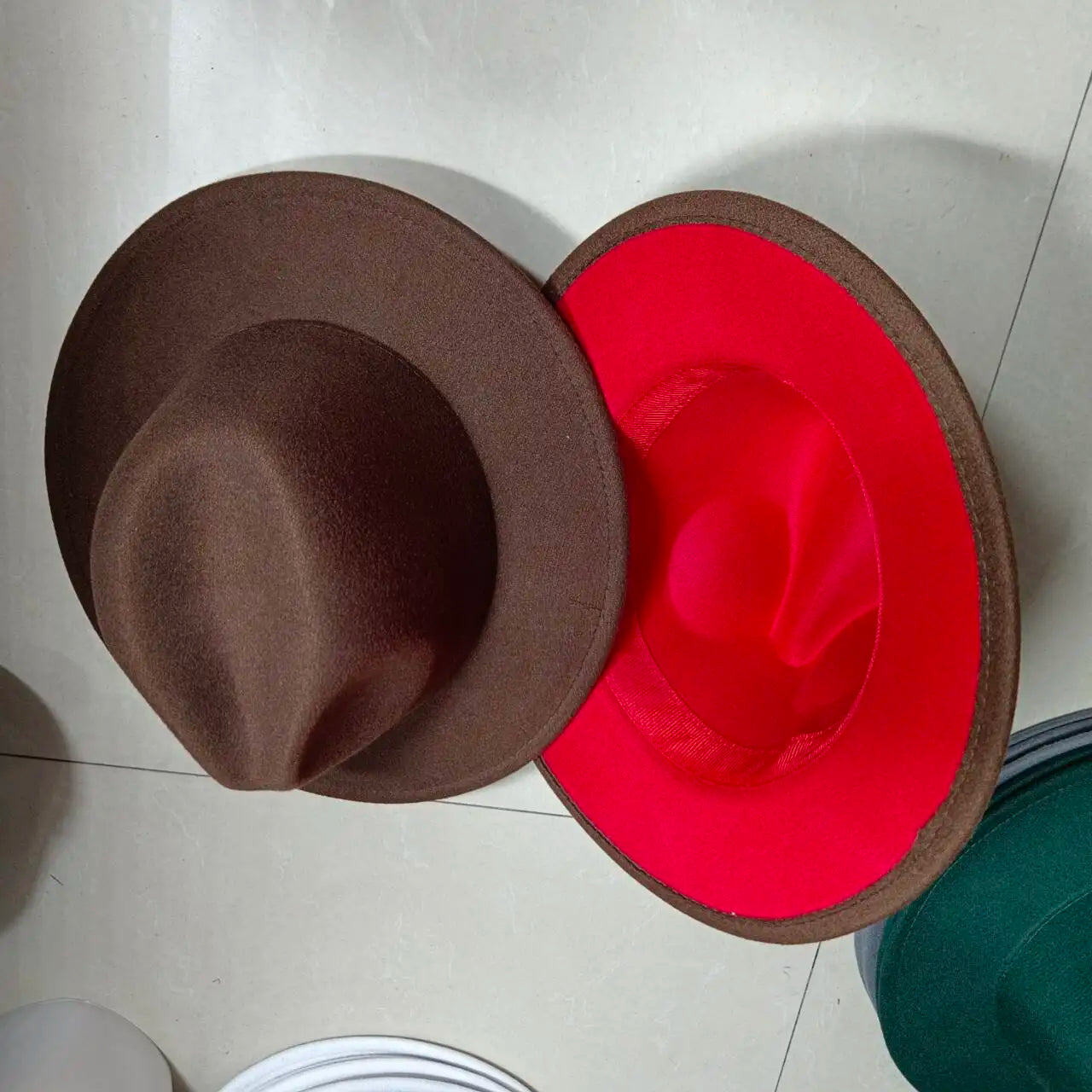 Sombreros Fedora Hat Dual Color Classic Jazz Hat Soft Fedora Hat Classic Men's and Women's Blue Jazz sombreros