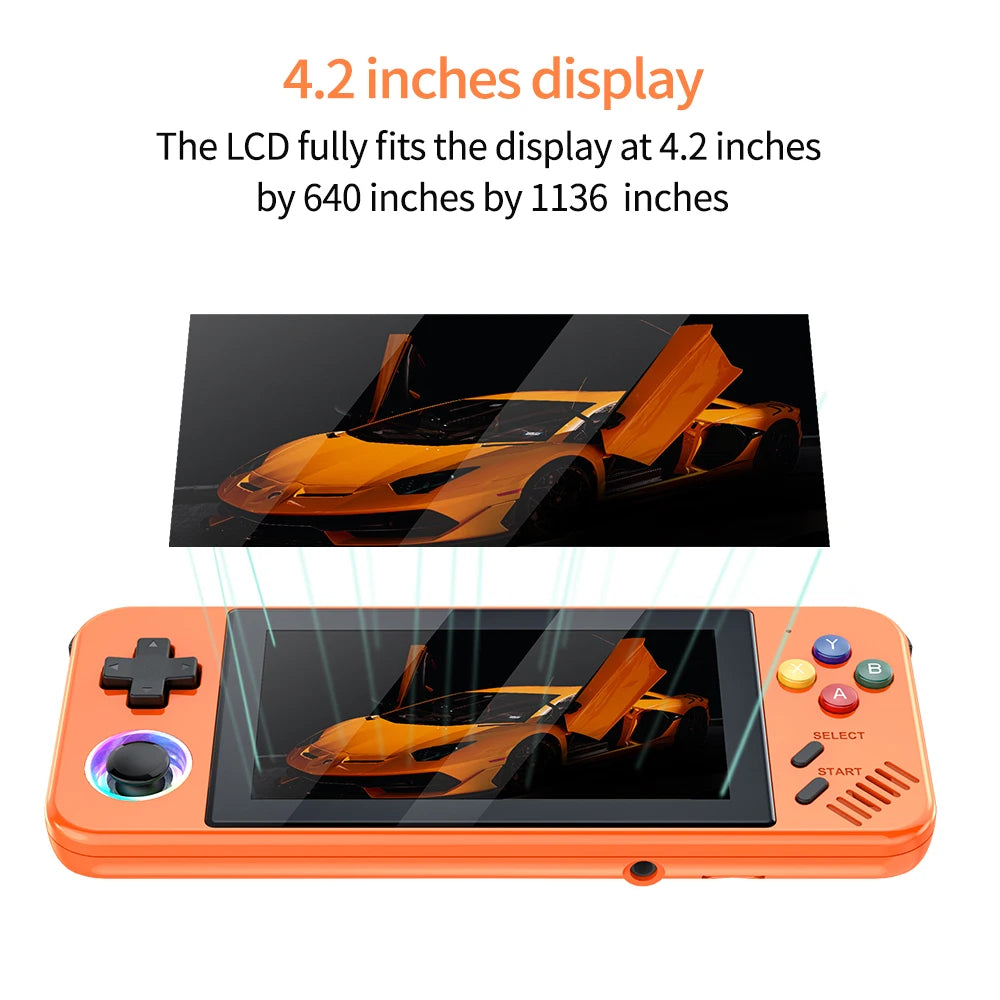 2026 M41P Retro Handheld Game Console Pocket 4.2 Inch IPS Built-in 30+ Emulators Portable Video Game Player 4K HD TV Output