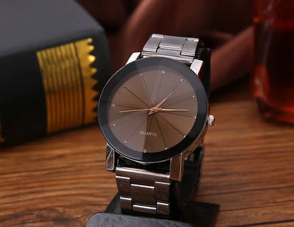 Stylish casual tungsten steel personalized couple clock men's and women's steel band business sports fashion retro watches