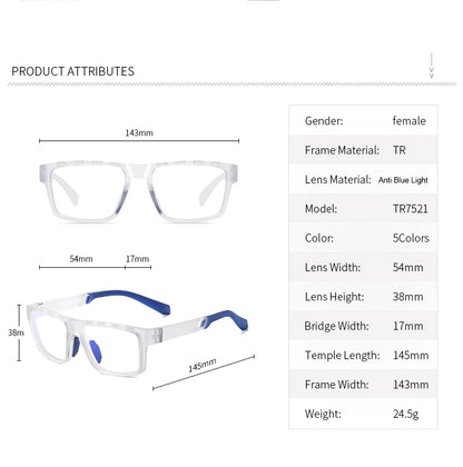 Men TR90 Anti Fog Eyeglasses Frame Blue Light Blocking Lenses Women Computer Glasses Prescription Myopia Reading Eyewear Frame