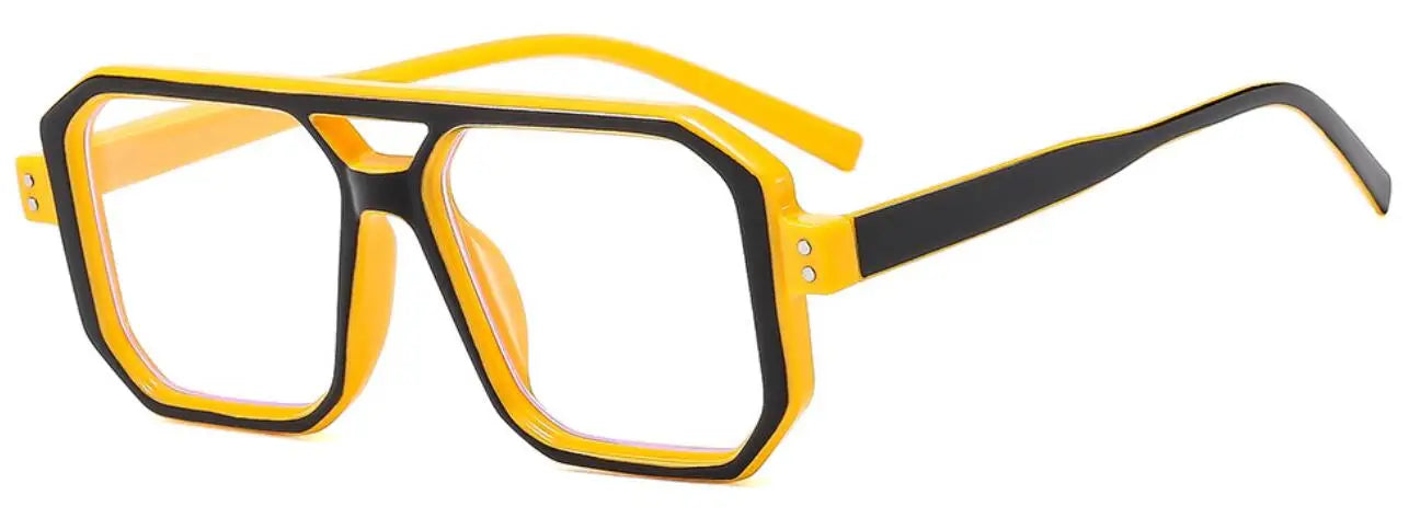 Brand Men Square Black grey Frame Reading Glasses Fashion Women Double Bridge Rice Nail Anti Blue Light Presbyopia Glasses +2 +5