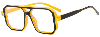 Brand Men Square Black grey Frame Reading Glasses Fashion Women Double Bridge Rice Nail Anti Blue Light Presbyopia Glasses +2 +5