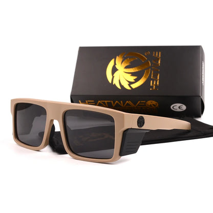 HEAT WAVE Luxury brand Mirror photochromic sunglasses polarized lens Men Eyewear Square Men's Glasses with box baffle HW13
