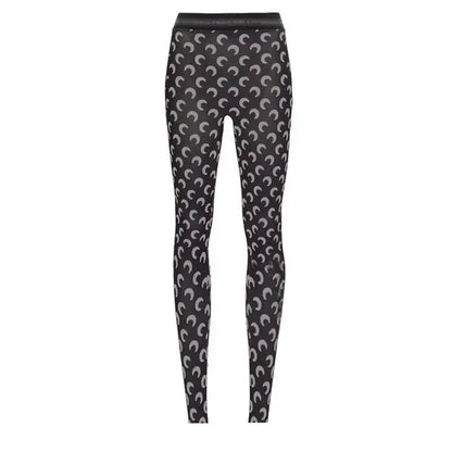 Fashion High Street Casual Women's High Waist Printed Bottom Pants New Women Reflective Tight Elastic Outerwear Pants