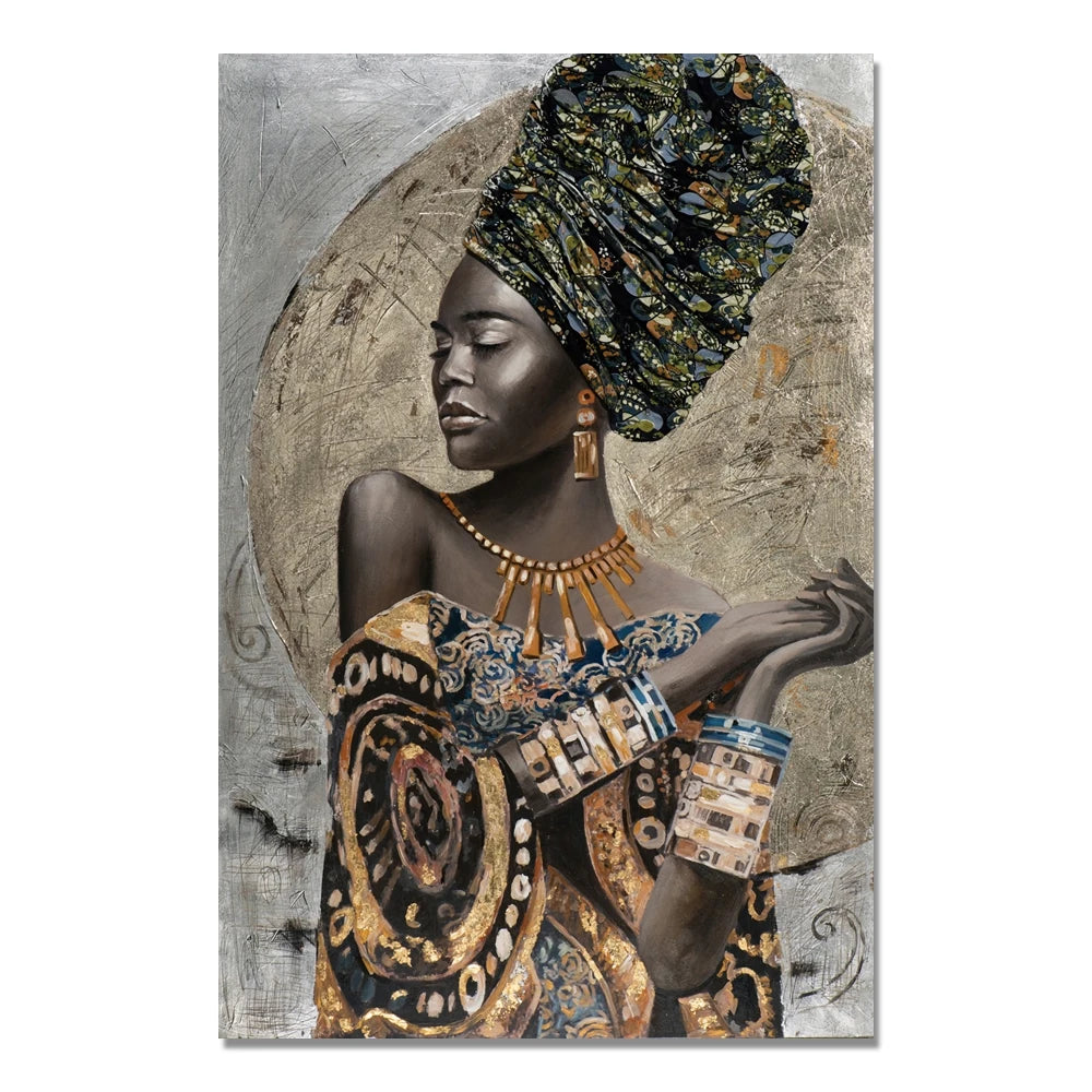 Abstract Figure Canvas Painting African Women Portrait Posters And Prints Wall Art for Living Room Home Decor Picture No Frame