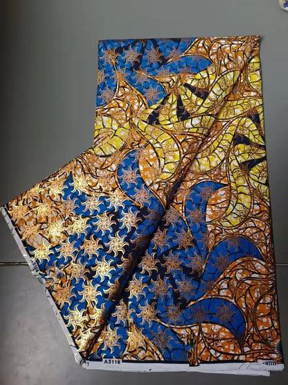 2022 New Hot Sale African Wax Fabric Cotton Material Nigerian Ankara Block Prints Batik Dutch High Quality Sewing Cloth