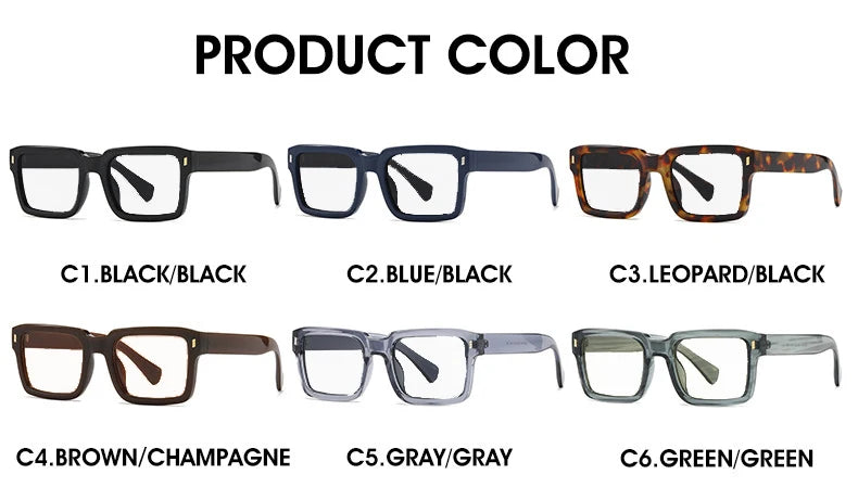 KOCOLIOR New Brand Design Square Board Anti Blue Light Reading Glasses for Men and Women Retro Glasses with Diopter 0 to+6.0