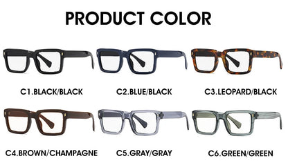 KOCOLIOR New Brand Design Square Board Anti Blue Light Reading Glasses for Men and Women Retro Glasses with Diopter 0 to+6.0