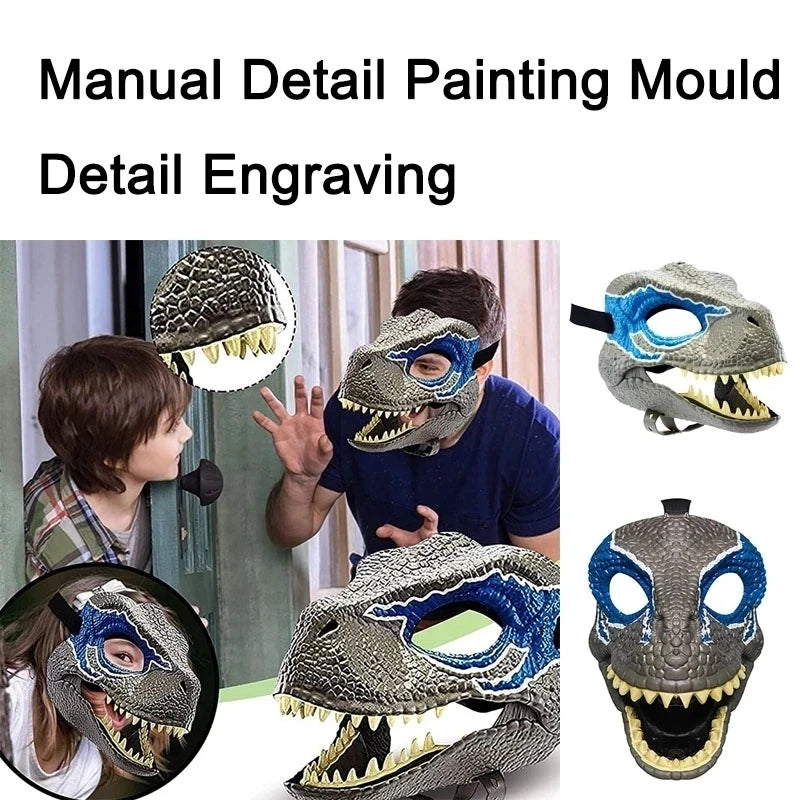 Christmas Cute Animal Tyrannosaurus Rex Mask Holiday Party Decoration Headgear Halloween Dinosaur Mouth Mask Mask