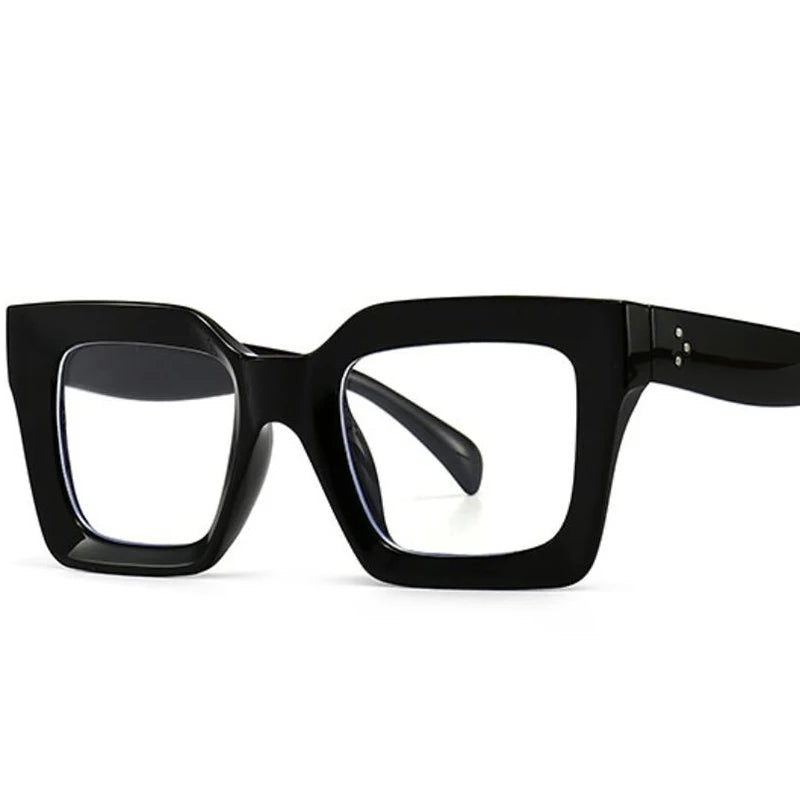 Vintage Oversized Square Anti Blue Light Reading Glasses Women Men Trending Optical Eyewear Finished Hyperopia Eyeglasses +2 +5