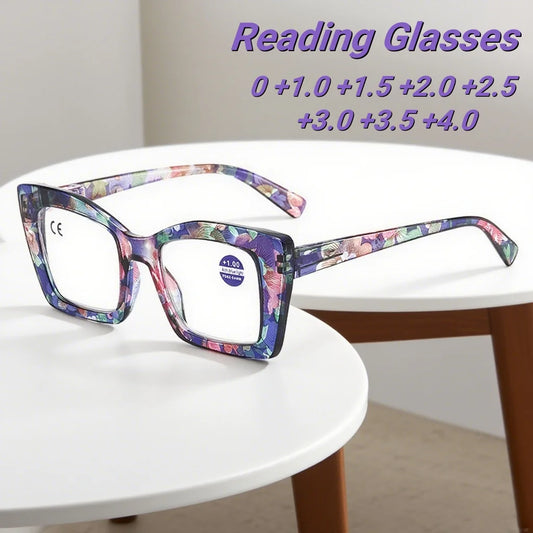2025 New Fashionable Large Frame Women's Presbyopia Glasses High Definition Texture Neutral Color Anti Blue Light Glasses