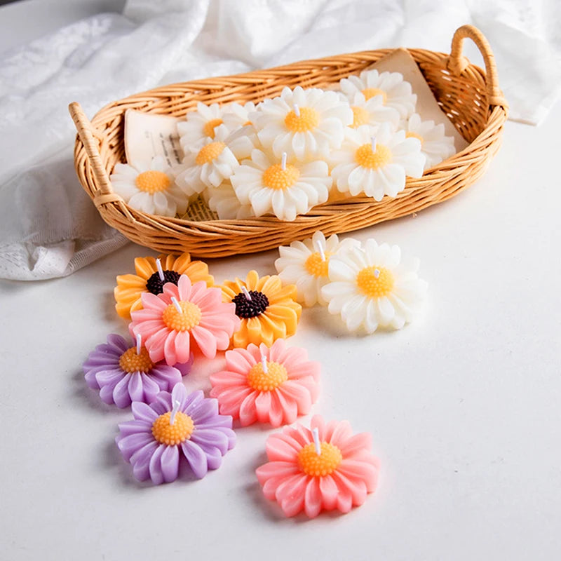 3D Daisy Candles Flower Scented Cup Candle Handmade Aromatherapy Floating Candle Birthday Party Festival Gift Wedding Home Decor