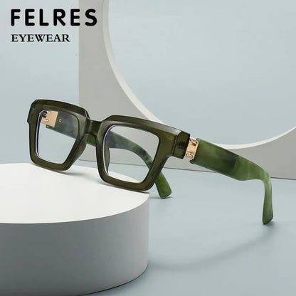 New Green Oversized Square Reading Glasses Men Women Personality Optical Eyeglasses Anti Blue Light Computer Presbyopic Glasses