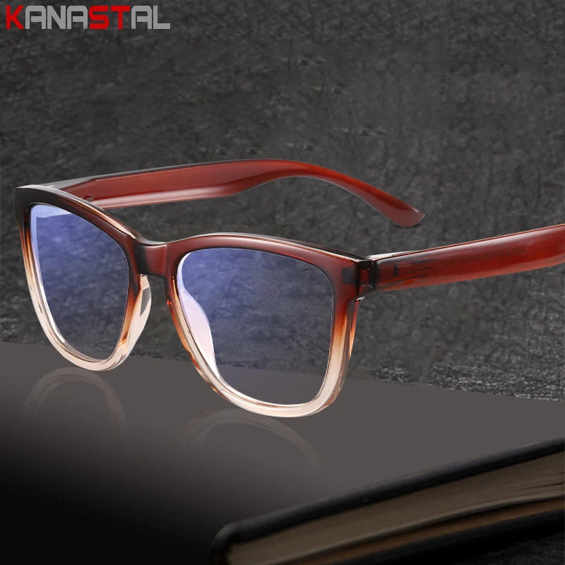 Men CR39 Lenses Reading Glasses Prescription Optics Myopia Presbyopic Eyewear Blue Light Blocking TR90 Colorful Eyeglasses Frame