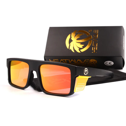 HEAT WAVE Luxury brand Mirror photochromic sunglasses polarized lens Men Eyewear Square Men's Glasses with box baffle HW13