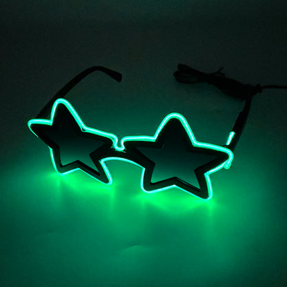 Cool glowing star shape glasses Led Light Up Star Glasses Glow In The Dark glasses for nightclub Birthday wedding party supplies