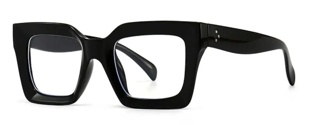 Vintage Oversized Square Anti Blue Light Reading Glasses Women Men Trending Optical Eyewear Finished Hyperopia Eyeglasses +2 +5