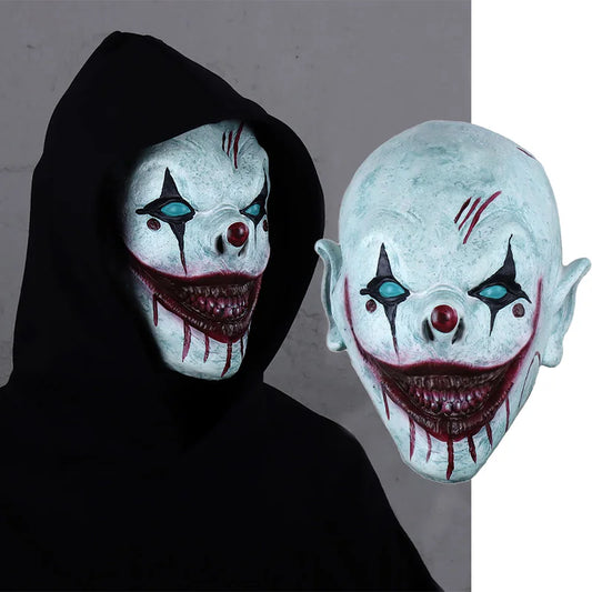 Horror Clown Mask Headgear Party Carnaval Mask Joker Cosplay Bloody Devil Killer Joker Latex Helmet Halloween Prank Props