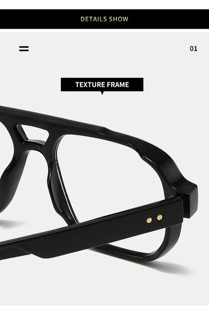SHAUNA Double Bridges Anti Blue Light Retro Women Square Glasses Frame Fashion Men Optical Eyewear