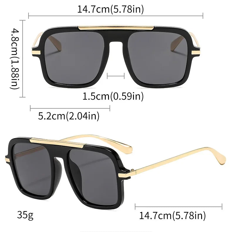 QVQV Brand Design Square Oversized Sunglasses for Women Men Fashion Popular Leopard Champagne Shades UV400 Sun Glasses Trendy