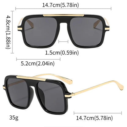 QVQV Brand Design Square Oversized Sunglasses for Women Men Fashion Popular Leopard Champagne Shades UV400 Sun Glasses Trendy