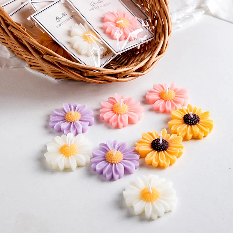 3D Daisy Candles Flower Scented Cup Candle Handmade Aromatherapy Floating Candle Birthday Party Festival Gift Wedding Home Decor