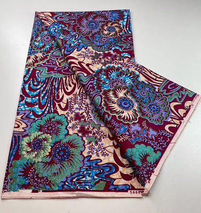 100%Certified Grand Super African Wax Nigerian GlitterGlam Gold Embellished Ankara Wax Printed Fabric Real Original For Sewing