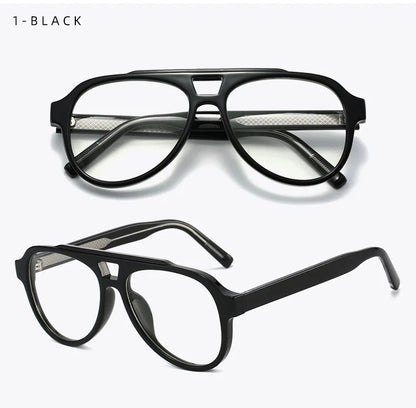Unisex Retro Glasses Frame Large Eyeglasses Anti Blue Light Square Opical Glasses Aviation Suitable Decoration Eyewear