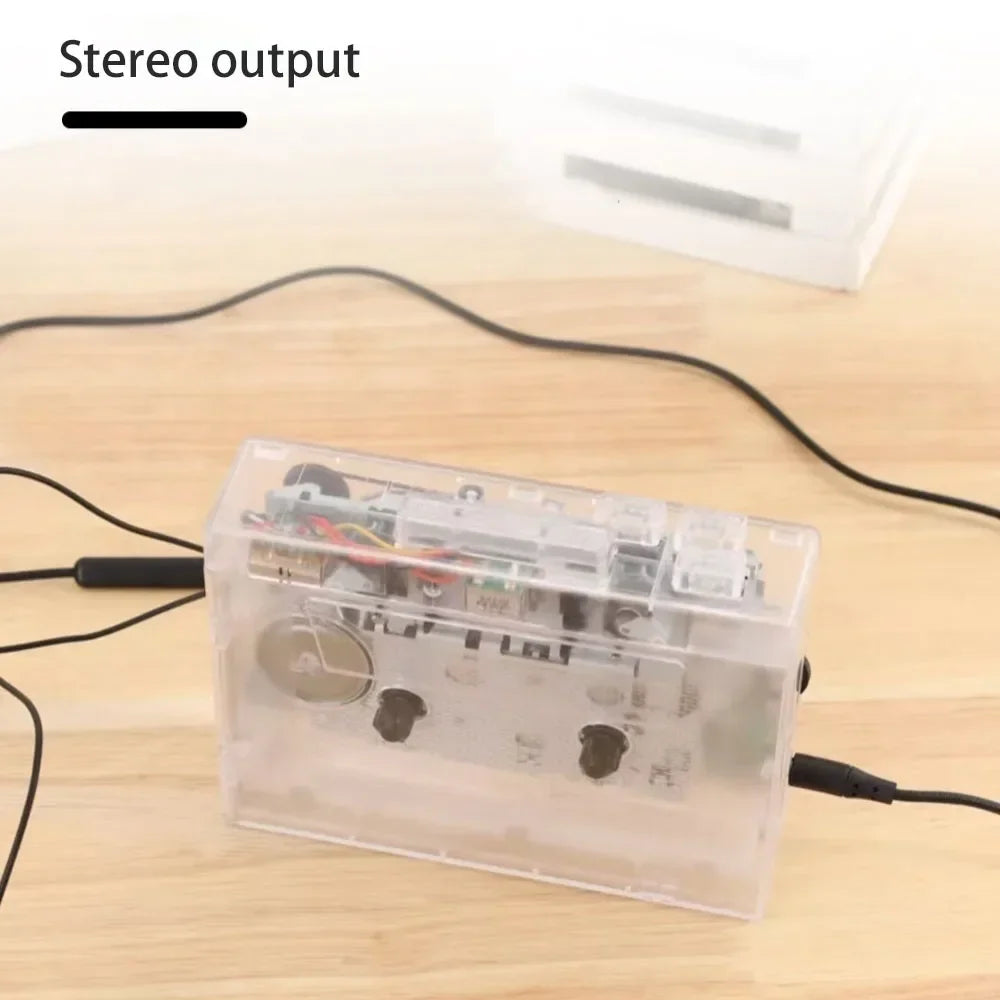 Transparent Tape Player Retro Stereo Cassette Player Walkman Nostalgia Cassette Tape Music Audio Auto Reverse With Bluetooth FM