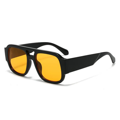 1-piece retro double-bridge fashion glasses, unisex, suitable for daily wear