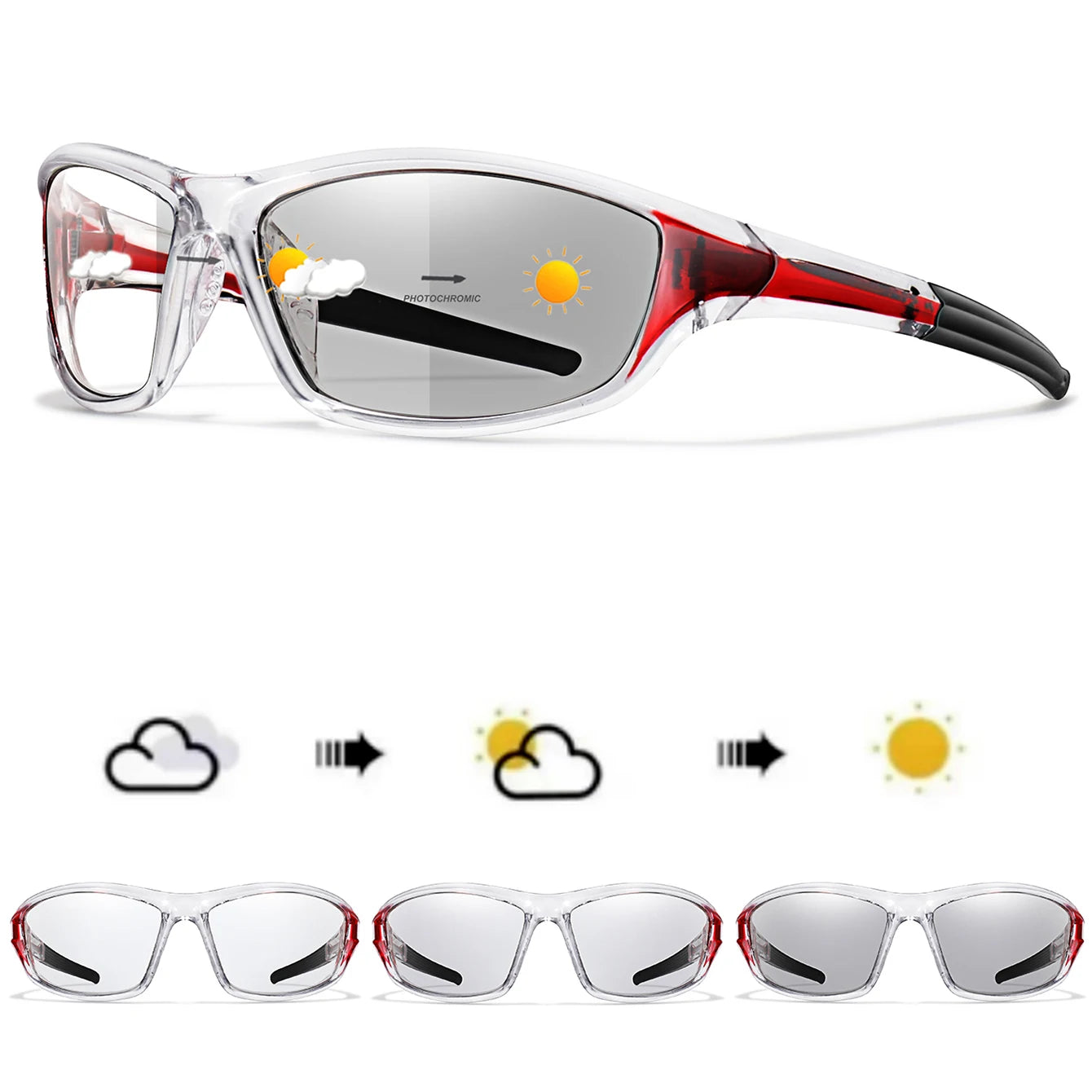 New Style Photochromic Cycling Eyewear Men Women MTB Bike Running Fishing Glasses Comfortable Brand Bicycle Goggles UV400