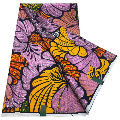 African Wax Prints Fabric Golden Wax Fabric High Quality Ankara Fabric for Party Dress New Grand Super 100% Cotton Y15, 6Yards