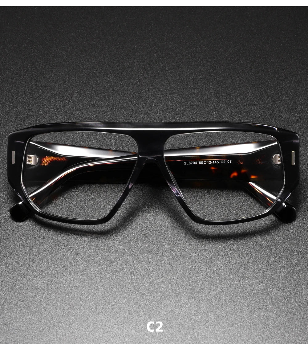 Luxury Brand Designer Thick Acetate Oversized Frame for Men Women Trendy Optical Eyewear Stylish Shield For Men lentes de sol