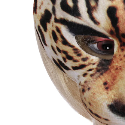 Halloween Half Face Cheetah Mask EVA Animal Costume Party Accessory for Carnival Cosplay Scarf Animal Cat Half Masks