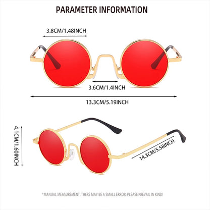 3-piece Fashion Retro Round Frame Trendy Sunglasses Unisex Suitable for Beach, Outdoor Street, Photography