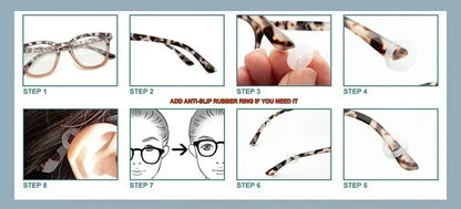 EYORA Fashionable Full Rim Cat Eye Reading Glasses Women Anti Blue Ray or Photochromic Progressive Prescription Optical Eyewear