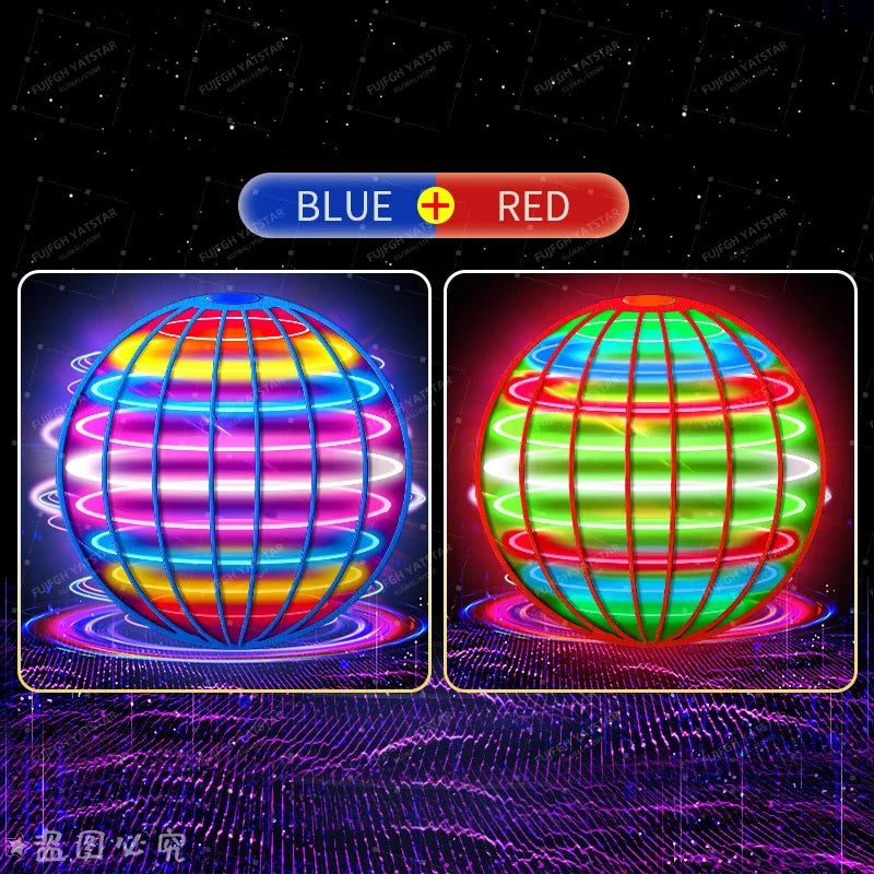 Pro Magic Flying Ball with LED Glow Lights, 360° Rotating Hand-Controlled Gyro Spinner Hover Orb, Fidget Toy for Teens and Adult