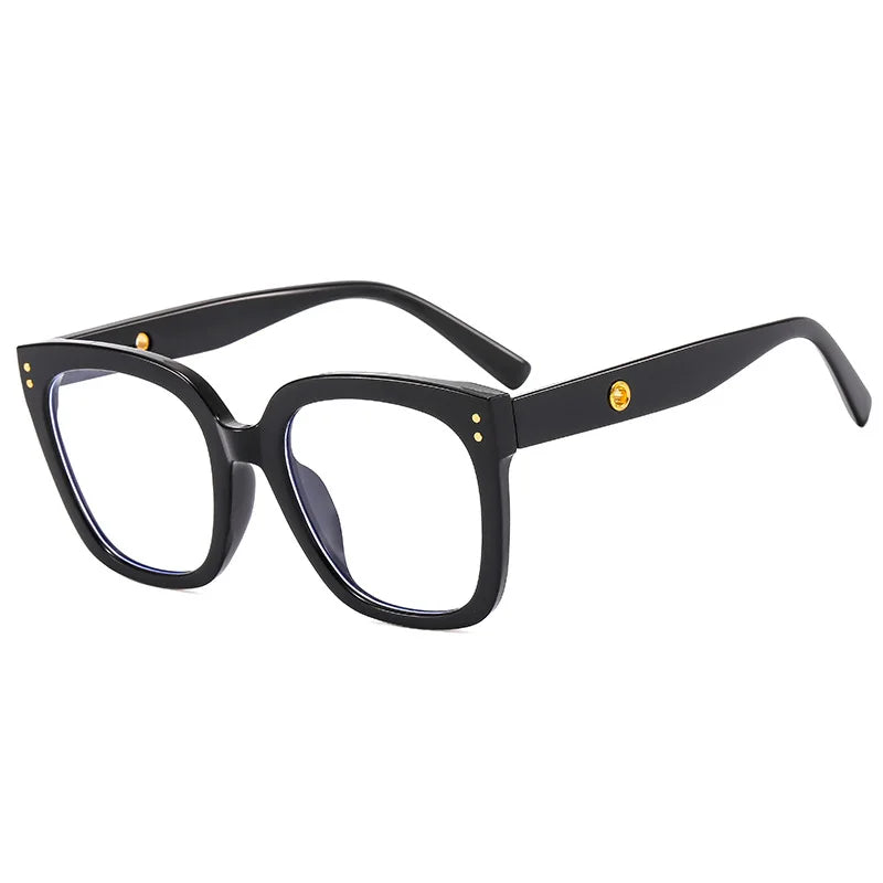 Black Oversized Square Reading Glasses for Women Rivets Retro Presbyopia Eyeglasses Female Transparent Optical Lenses