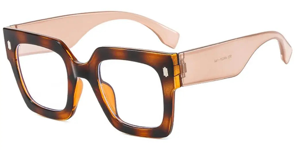 Vintage Big Frame Square Reading Glasses Women Men Fashion Brand Prescription Eyeglasses Transparent Computer Blue Light Glasses