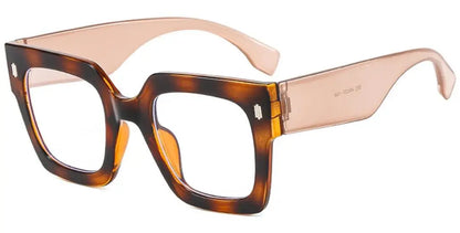 Vintage Big Frame Square Reading Glasses Women Men Fashion Brand Prescription Eyeglasses Transparent Computer Blue Light Glasses