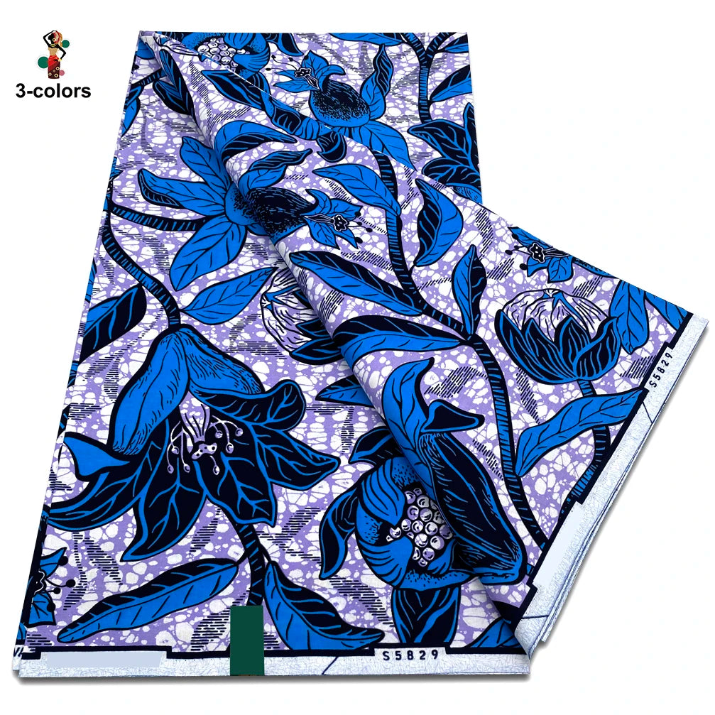 2025 Guaranteed Veritable Original African Wax Print Fabric Real Nigerian 100% Cotton Ankara Wax Fabric Soft Pagne Spuer Batik
