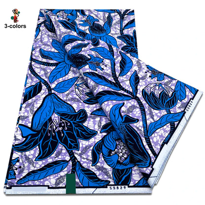 2025 Guaranteed Veritable Original African Wax Print Fabric Real Nigerian 100% Cotton Ankara Wax Fabric Soft Pagne Spuer Batik