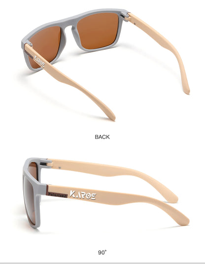 KAROS 2PCS Sunglasses Men/Women Polarized Square Mirror Brand Design Luxury UV400 SunShade Unisex Fishing Driving Cycling Hiking
