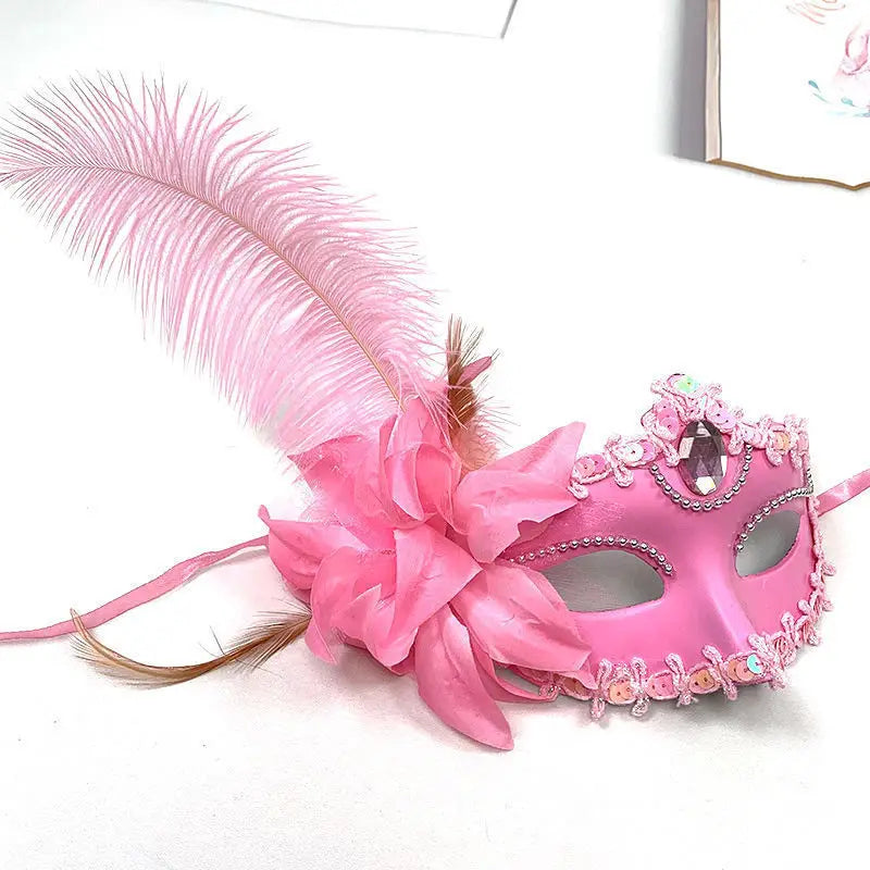 NEWVenice Adult Masquerade Princess Mask Women Luxury Peacock Feathers Half Face Mask Party Performance Carnival Cosplay Costume