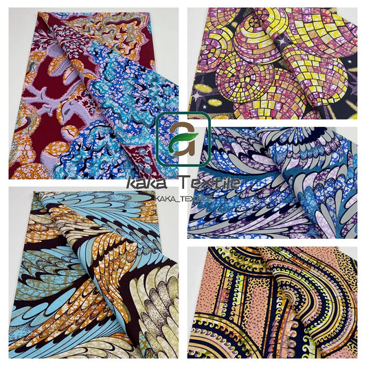 NEW Soft Super Glitter Grand Golden Wax Fabric Cotton Ankara Gold Wax Flash Gold Print Batik Good Ghana African Print Wax 6yards