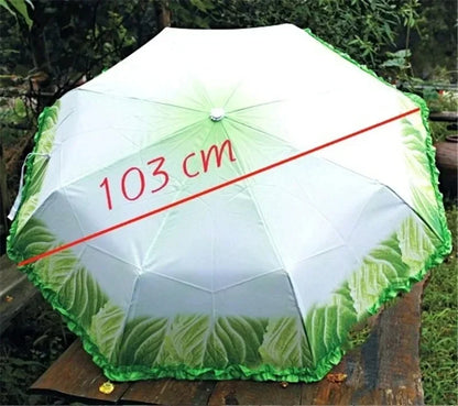 Creative Cabbage Umbrella UV Protection Beach Funny Vegetable Umbrella Parasol Gifts Lettuce Folding Rainy and Sunny Umbrellas